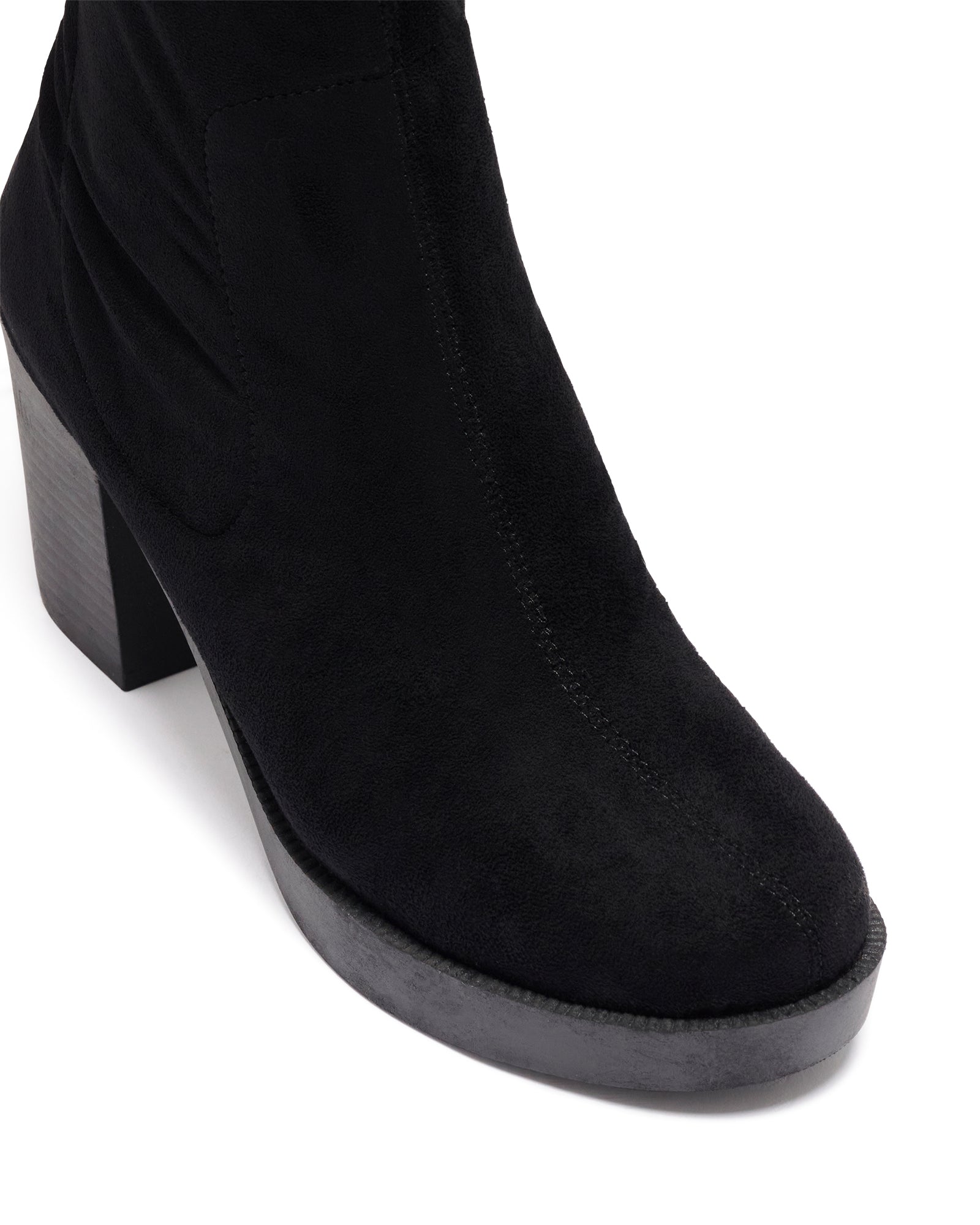 Aron Over The Knee Boot Black Stretch Microfibre