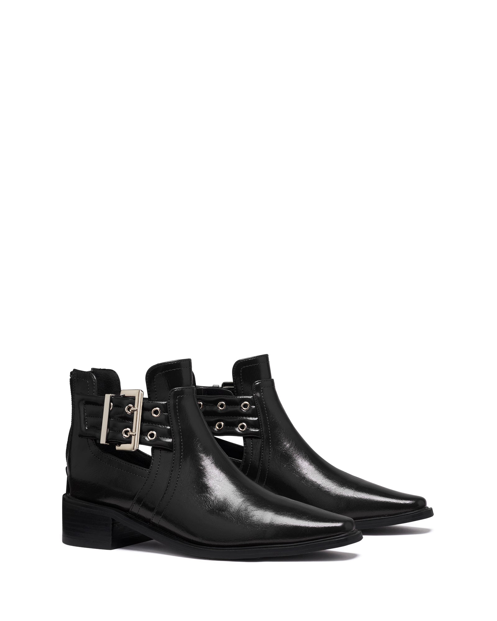 Baylee Ankle Boot Black Crinkle Patent