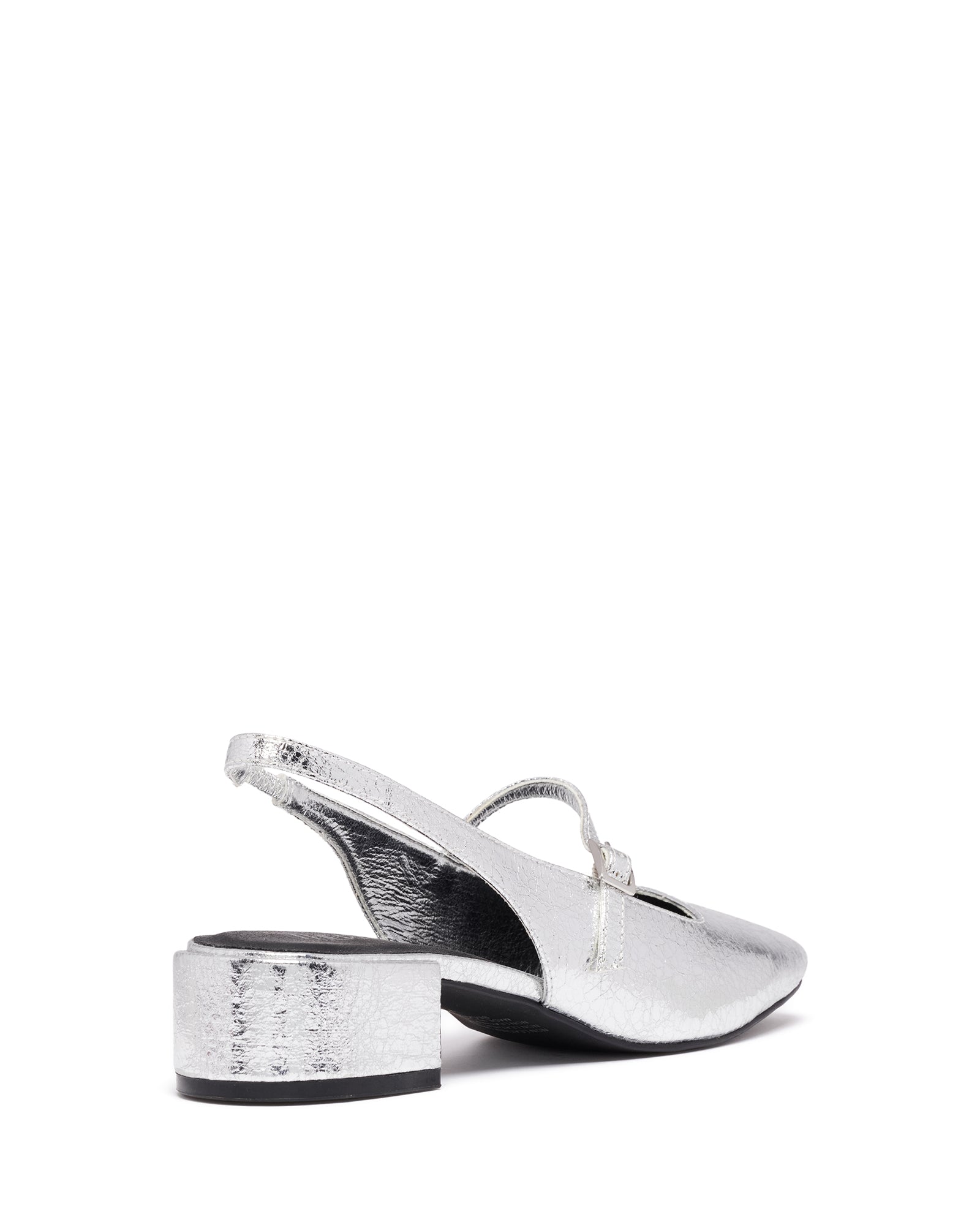 Becker Slingback Heel Silver Cracked Metallic