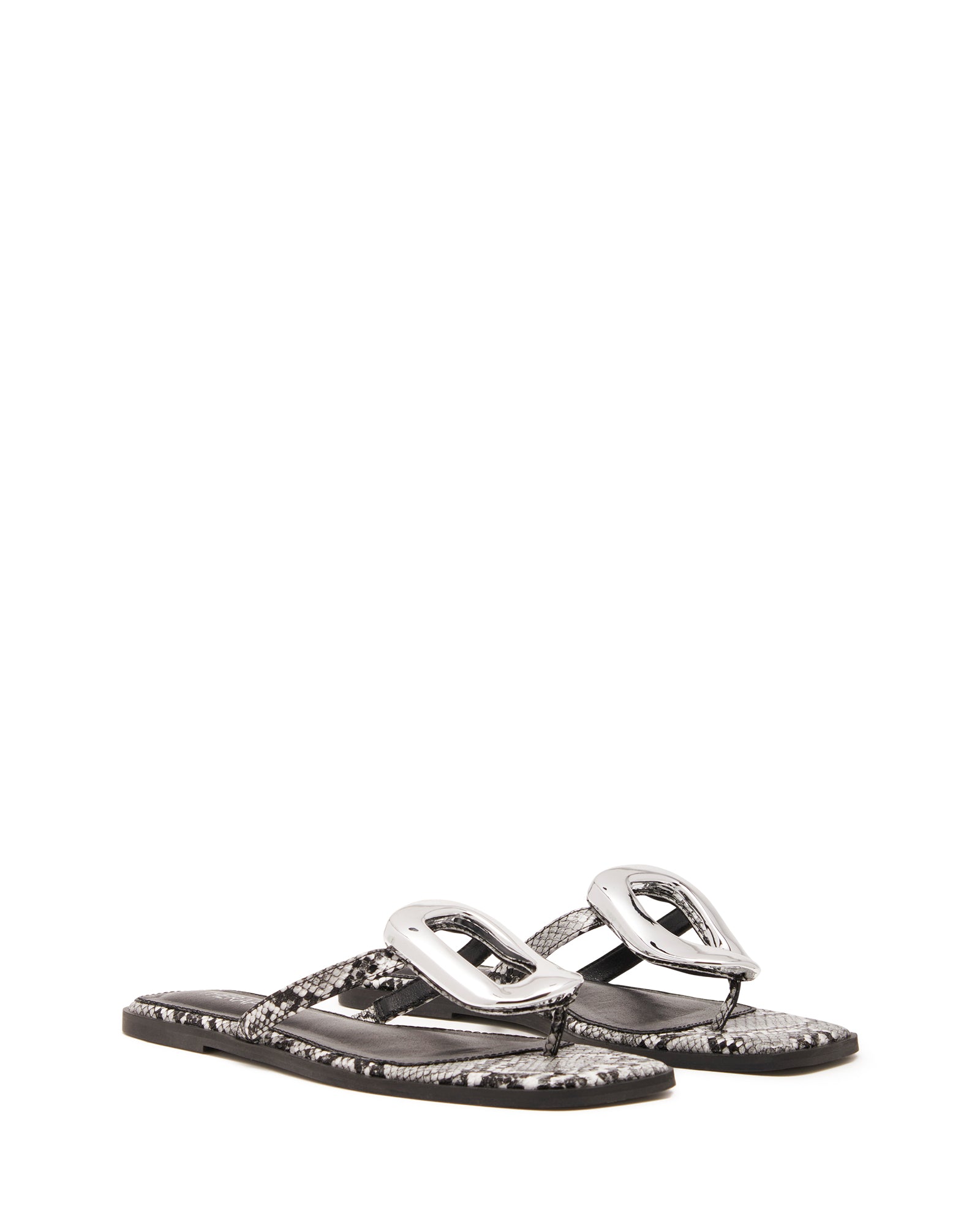 Guild Thong Sandal Black/White Snake