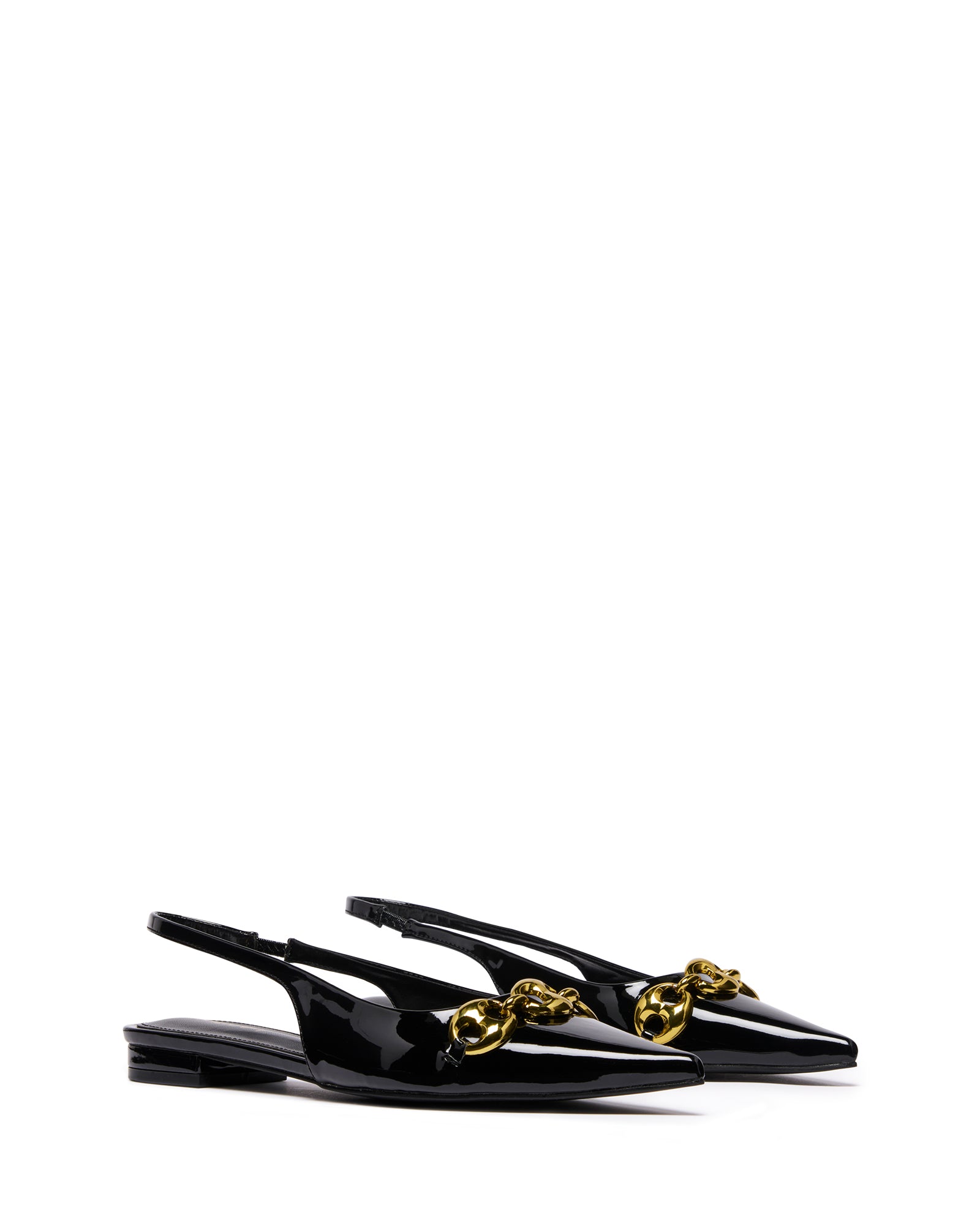 Guilty Slingback Flat Black Patent