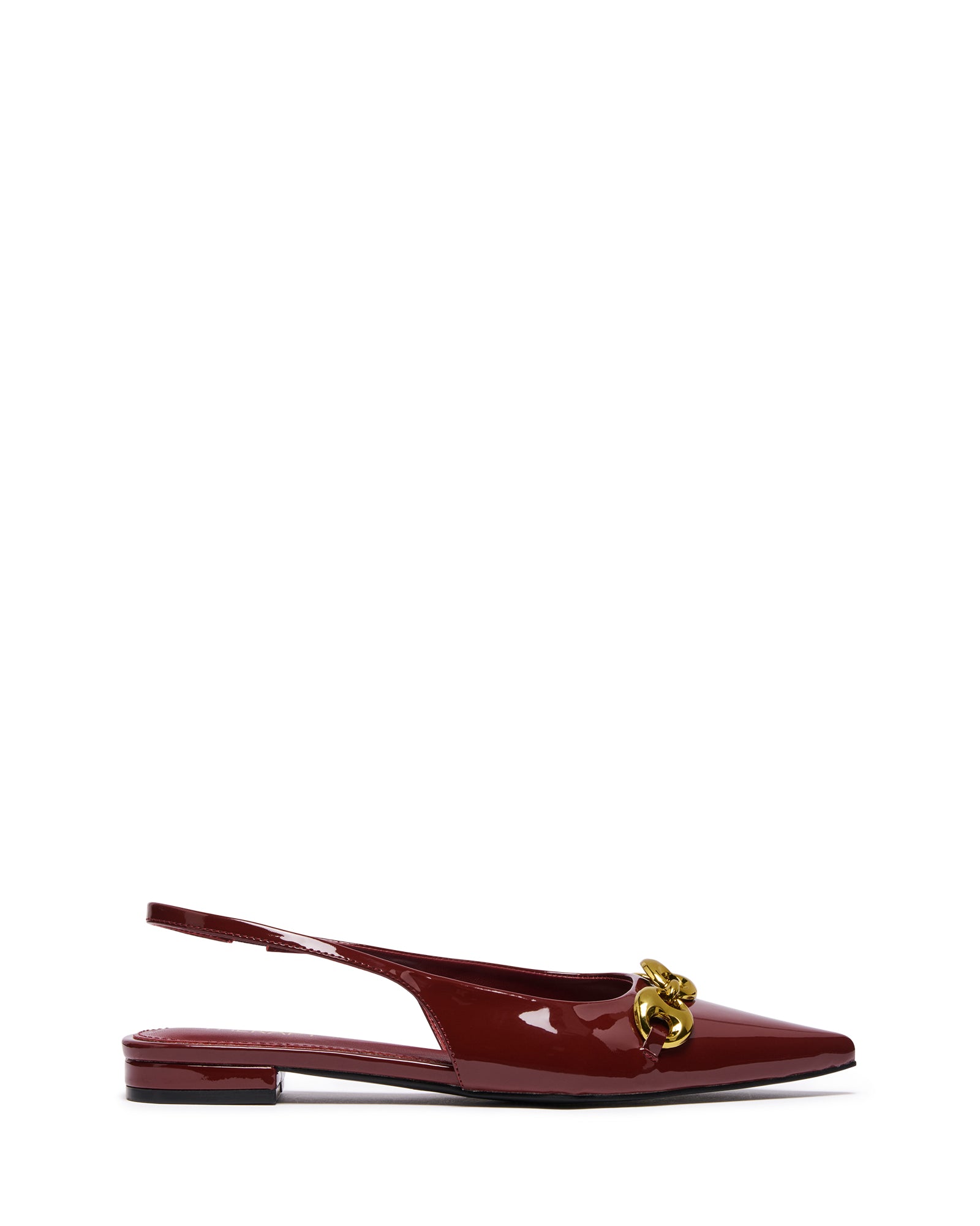 Guilty Slingback Flat Bordeaux Patent