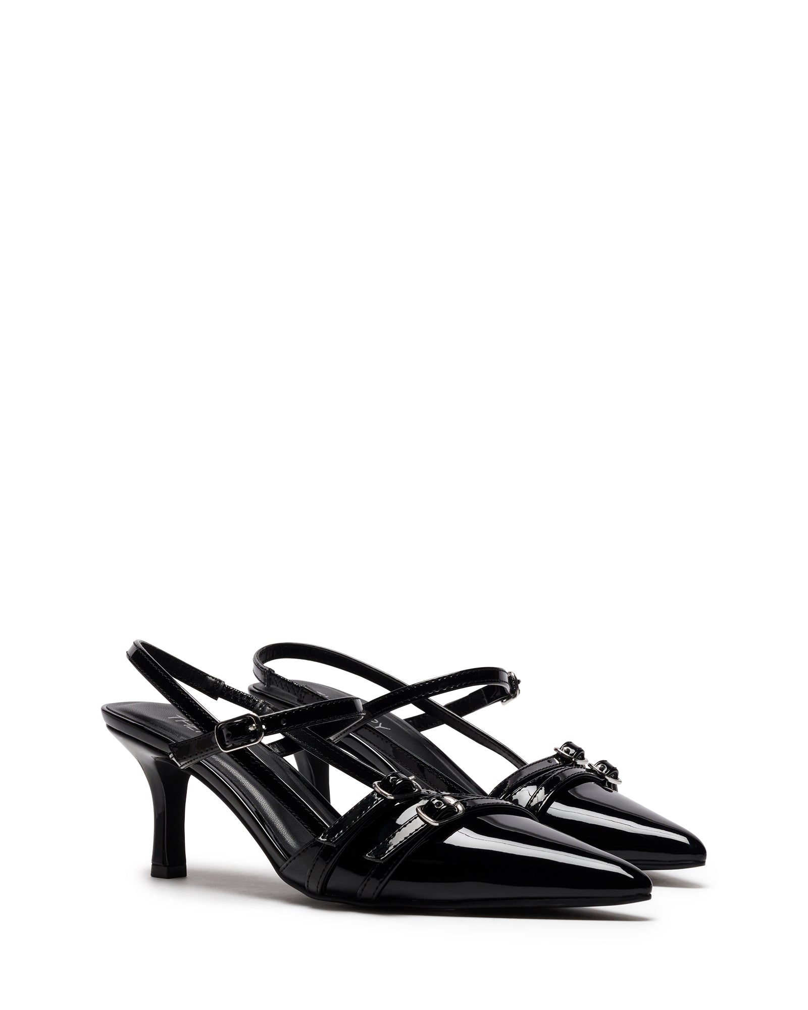 Jackpot Slingback Pump Black Patent