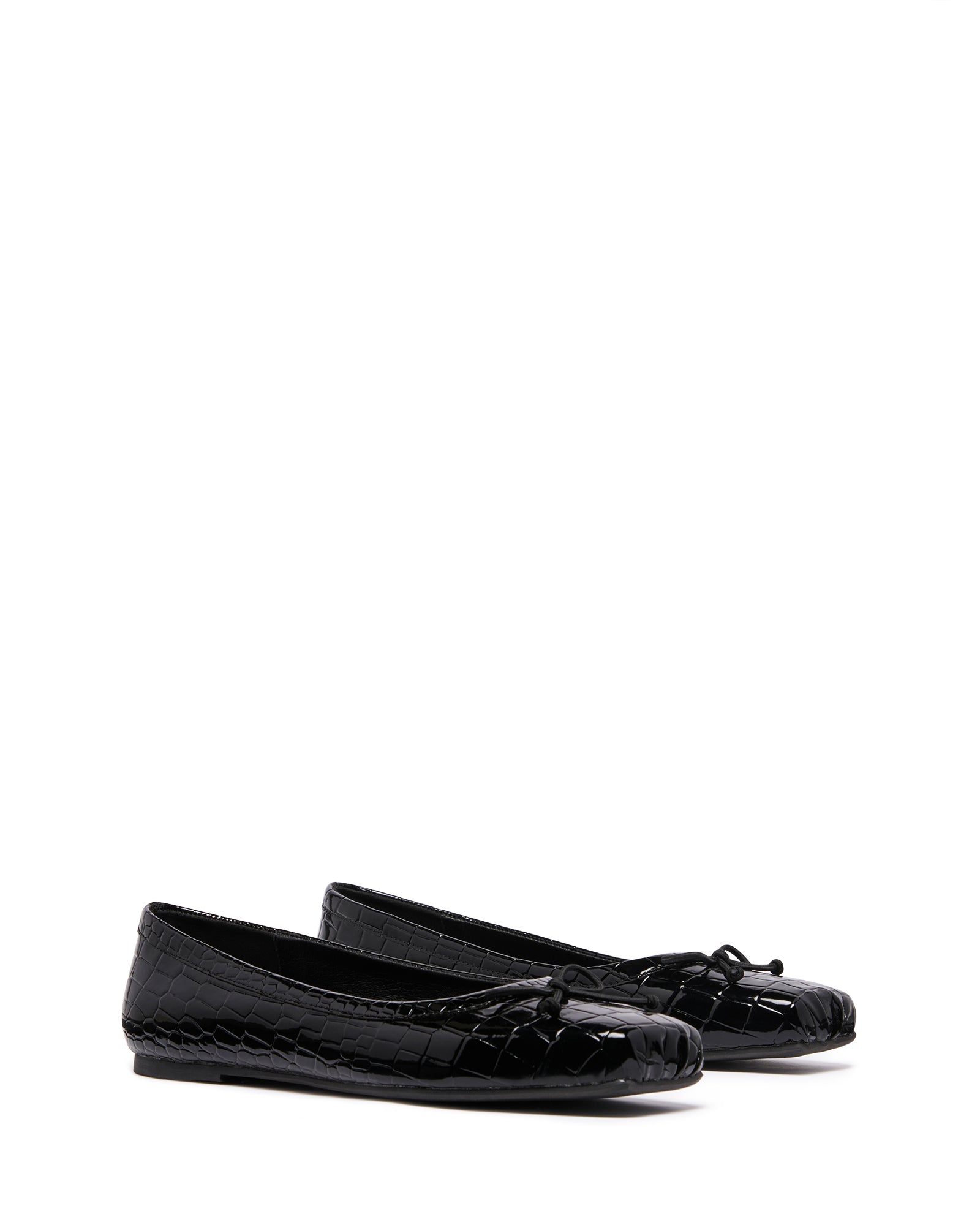 Laine Ballet Flat Black Croc