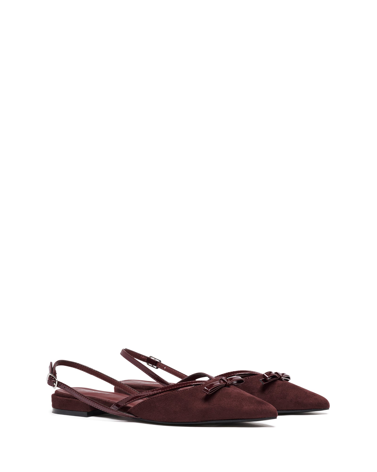 Lalaa Slingback Flat Bordeaux Microsuede