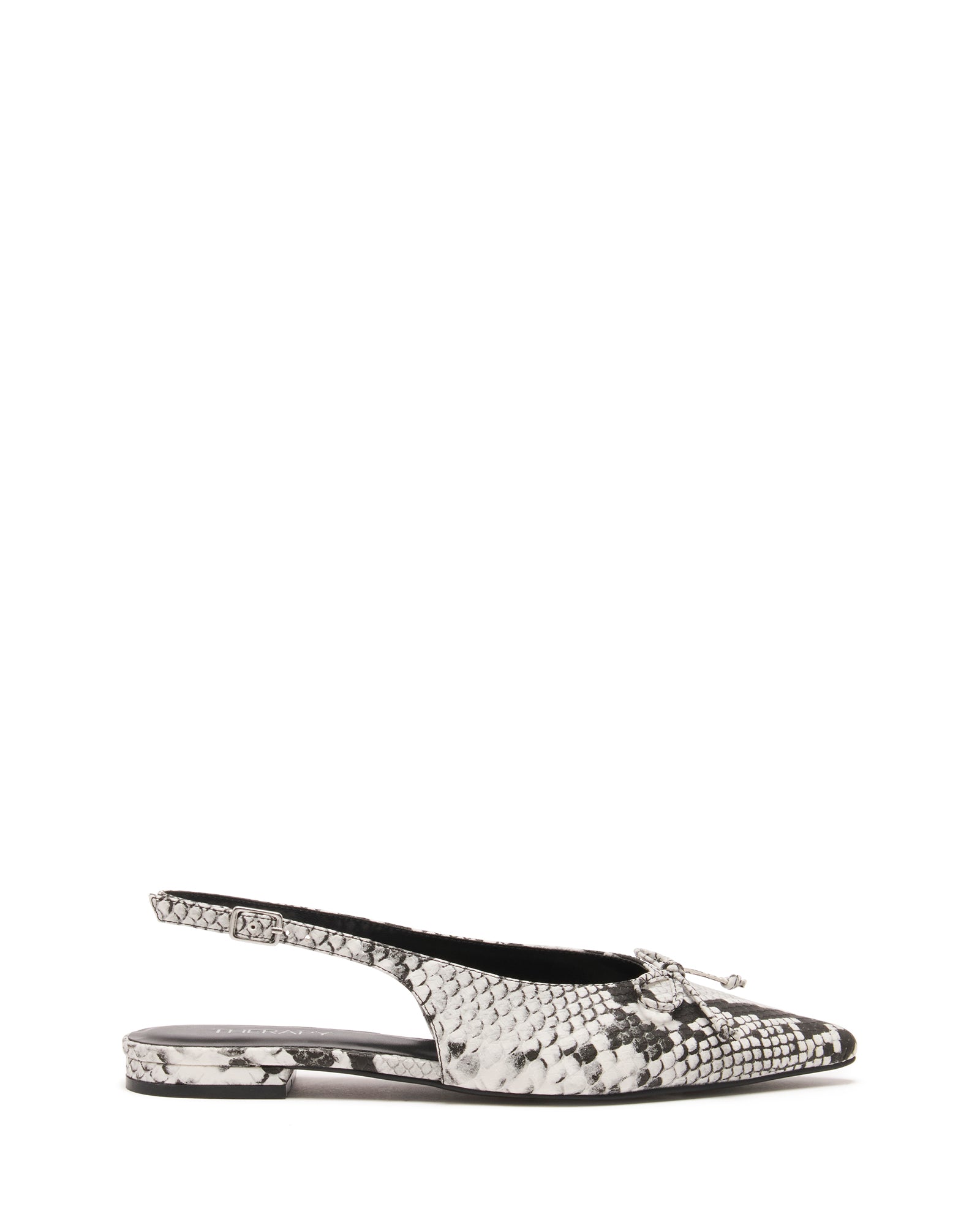 Lavin Slingback Flat Black/White Snake