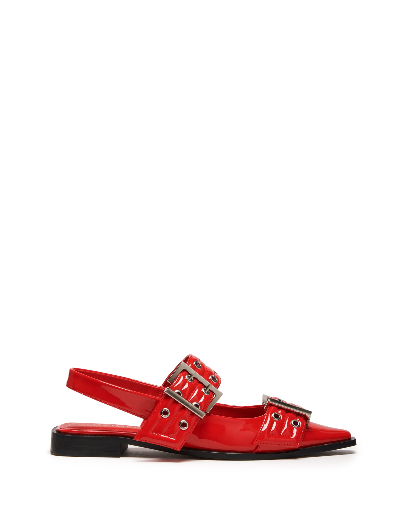 Matilda Pointed Flat Red Patent