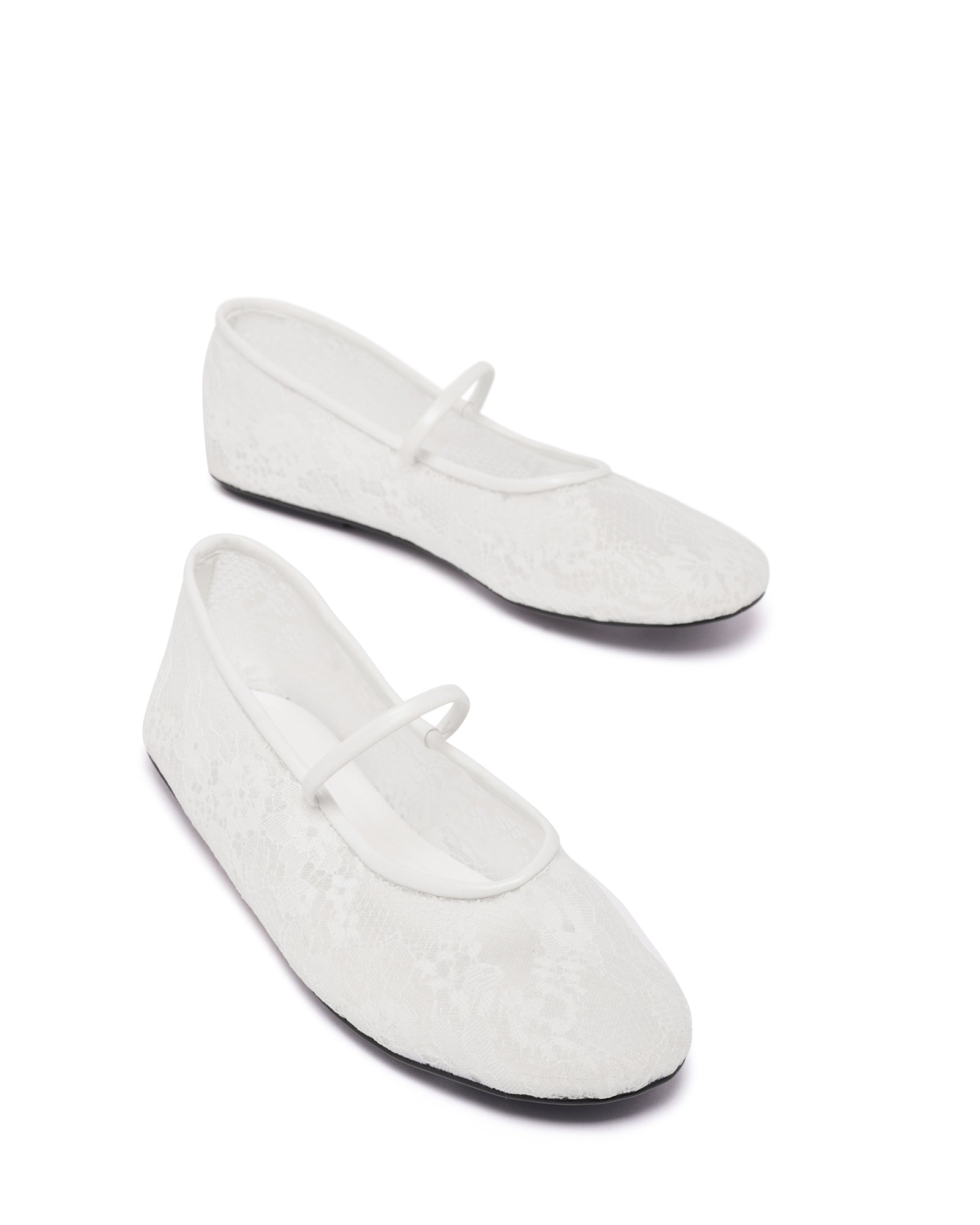 Therapy Shoes Monamour White Lace Fabric | Women's Flats | Ballet 