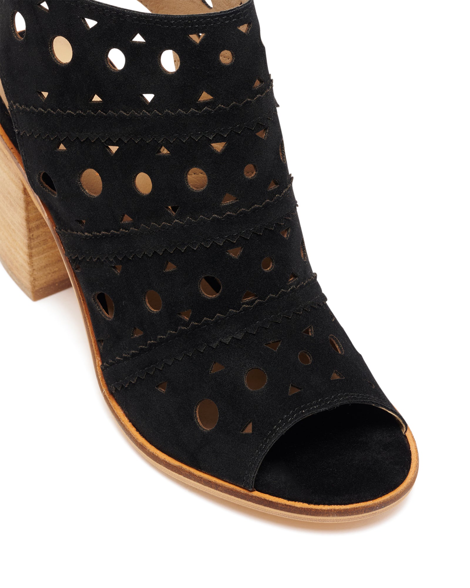 Mosaic Heel Black Suede