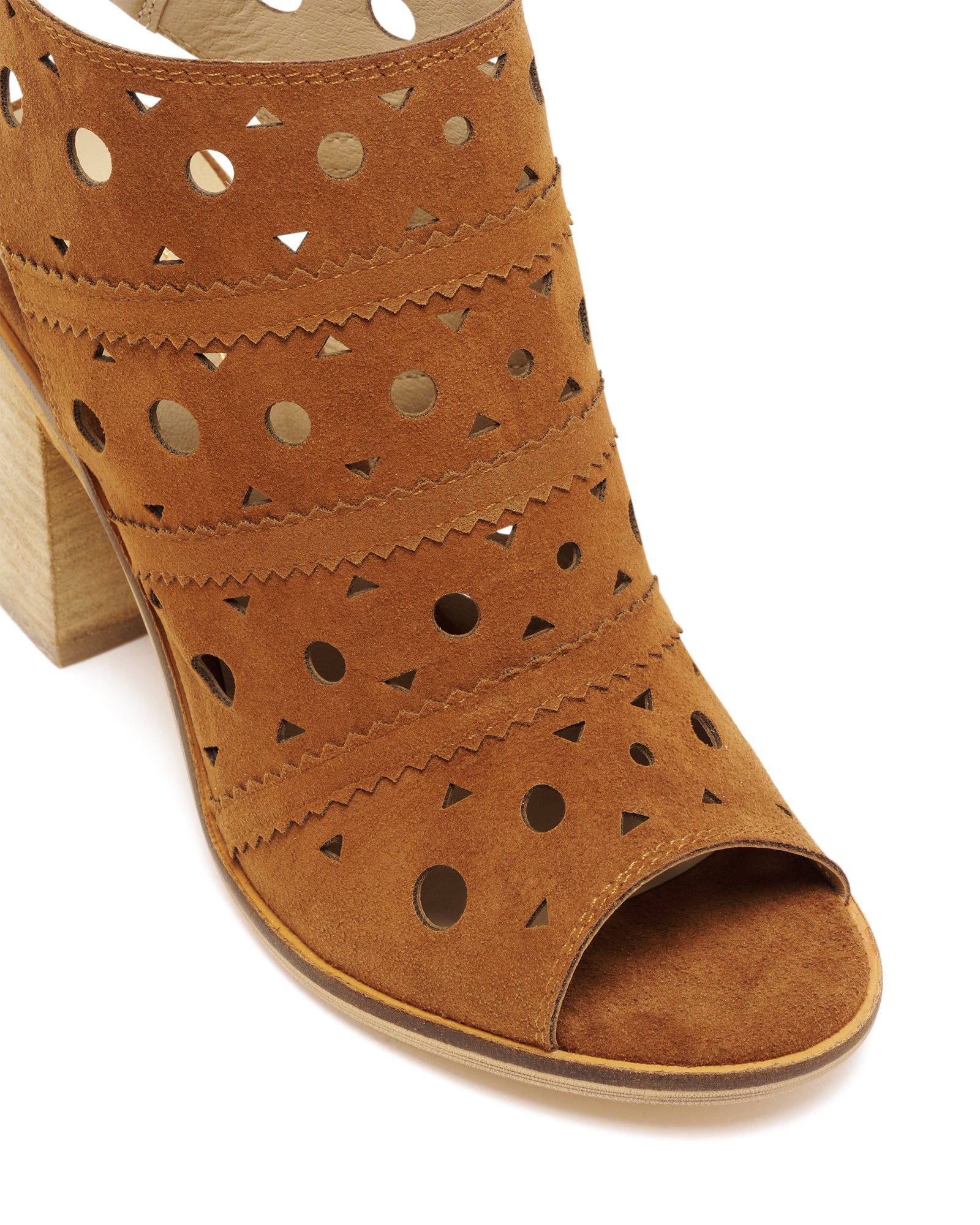 Mosaic Heel Tan Suede