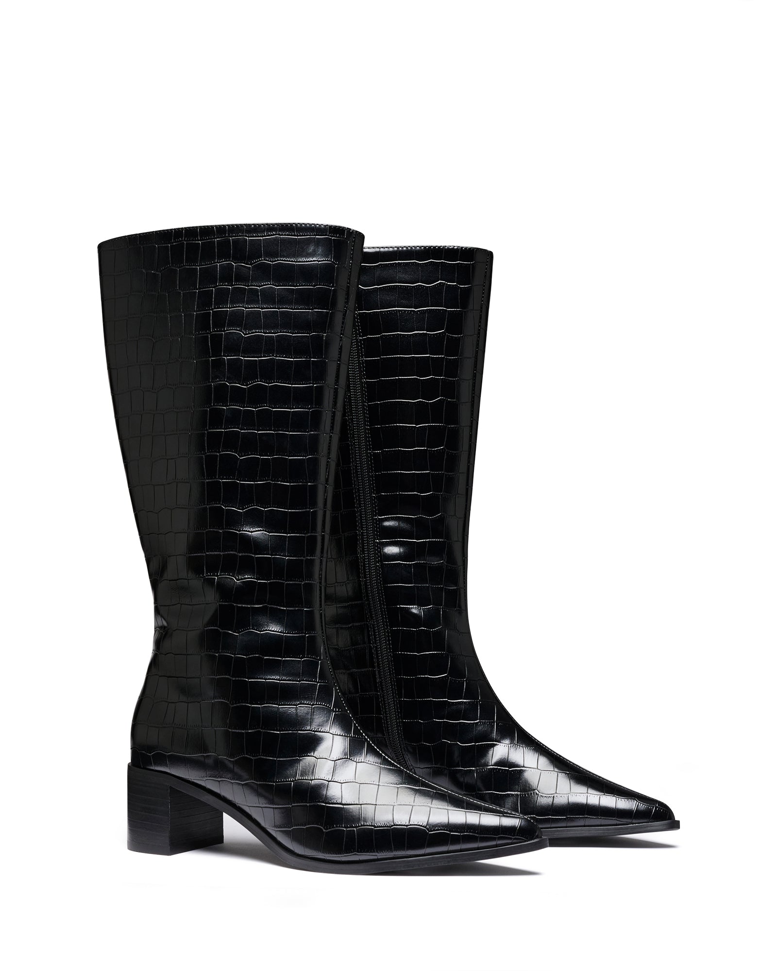 Penny Tall Boot Black Croc