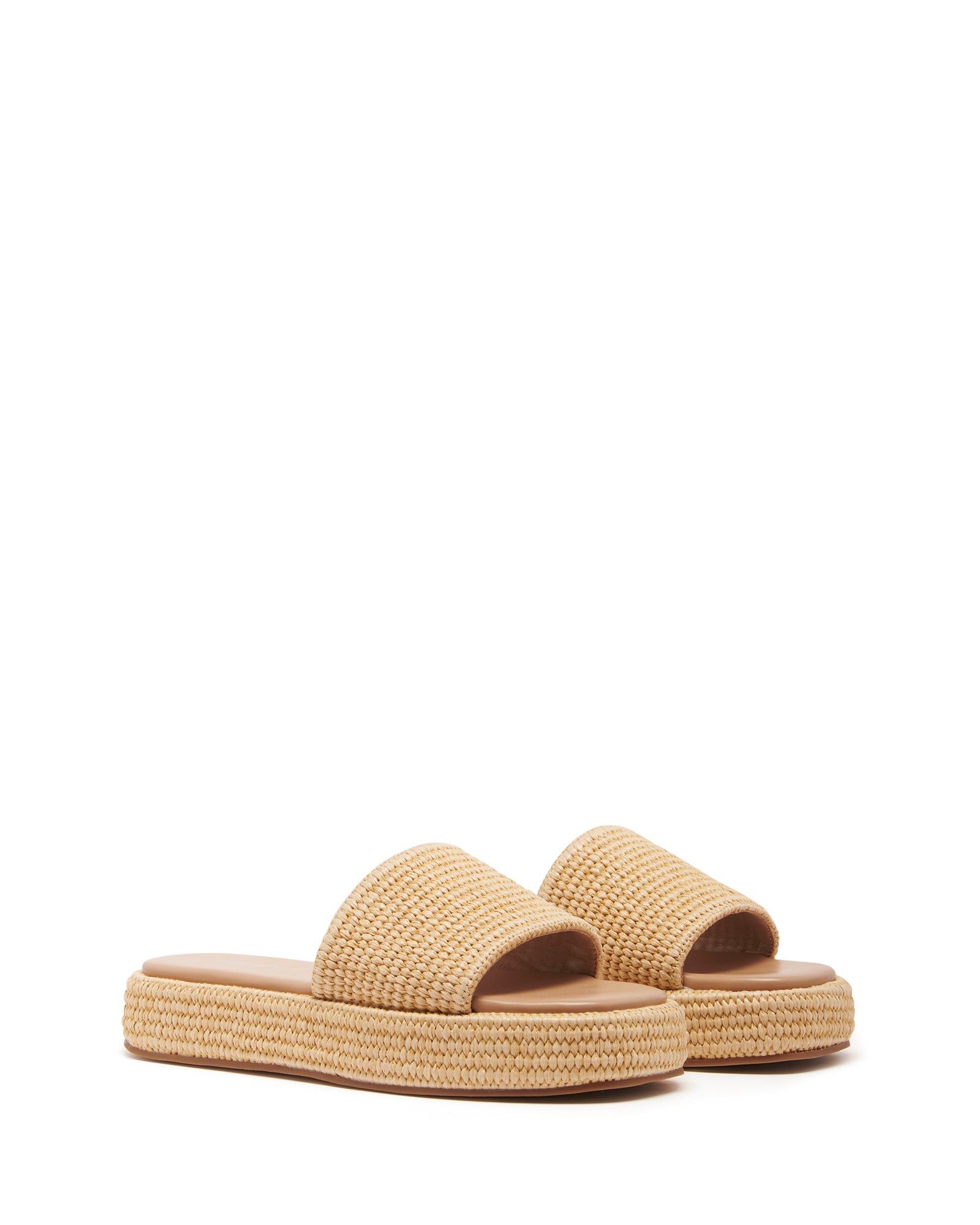 Retro Flatform Sandal Natural Raffia