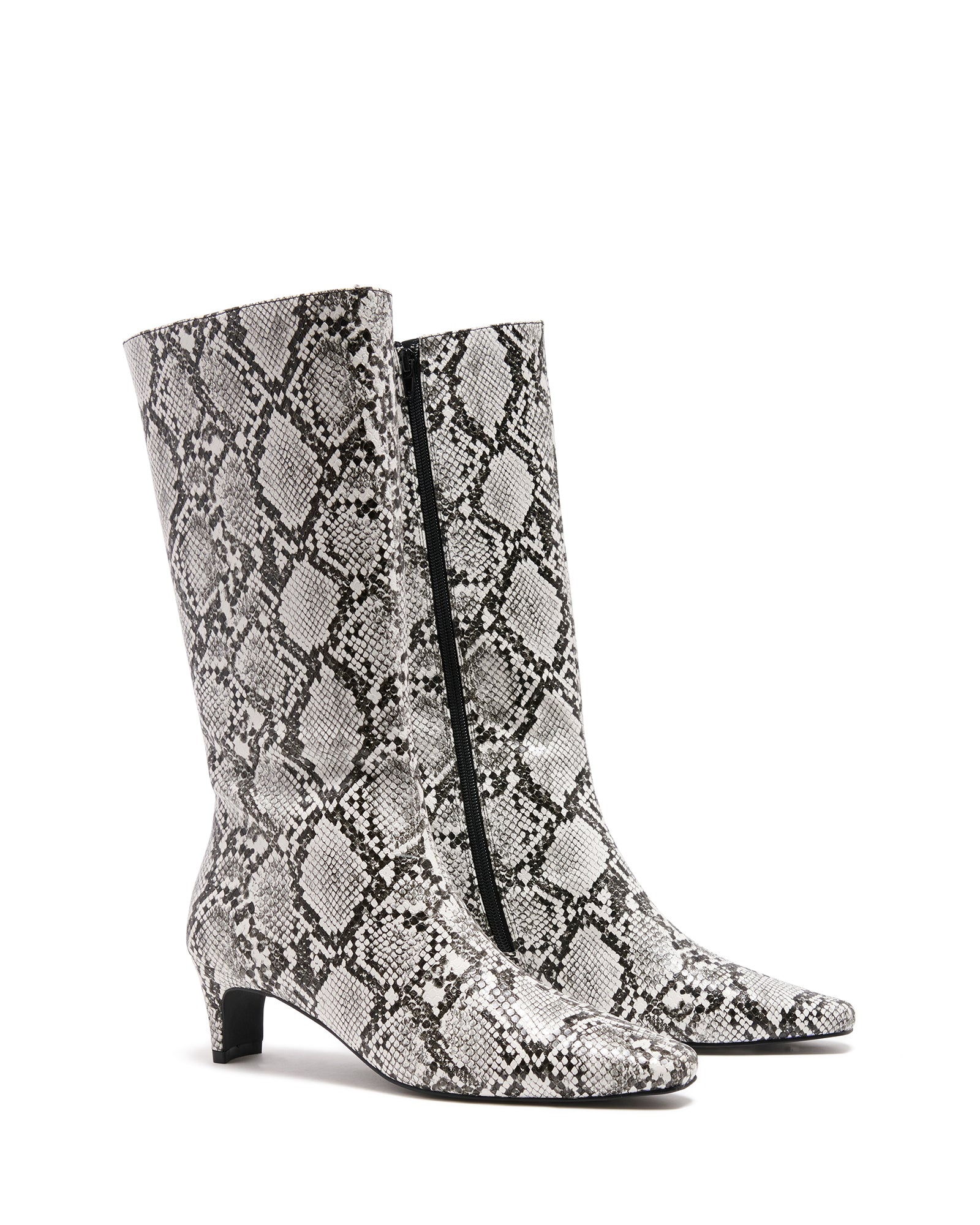 Rhome Tall Boot Black/White Snake