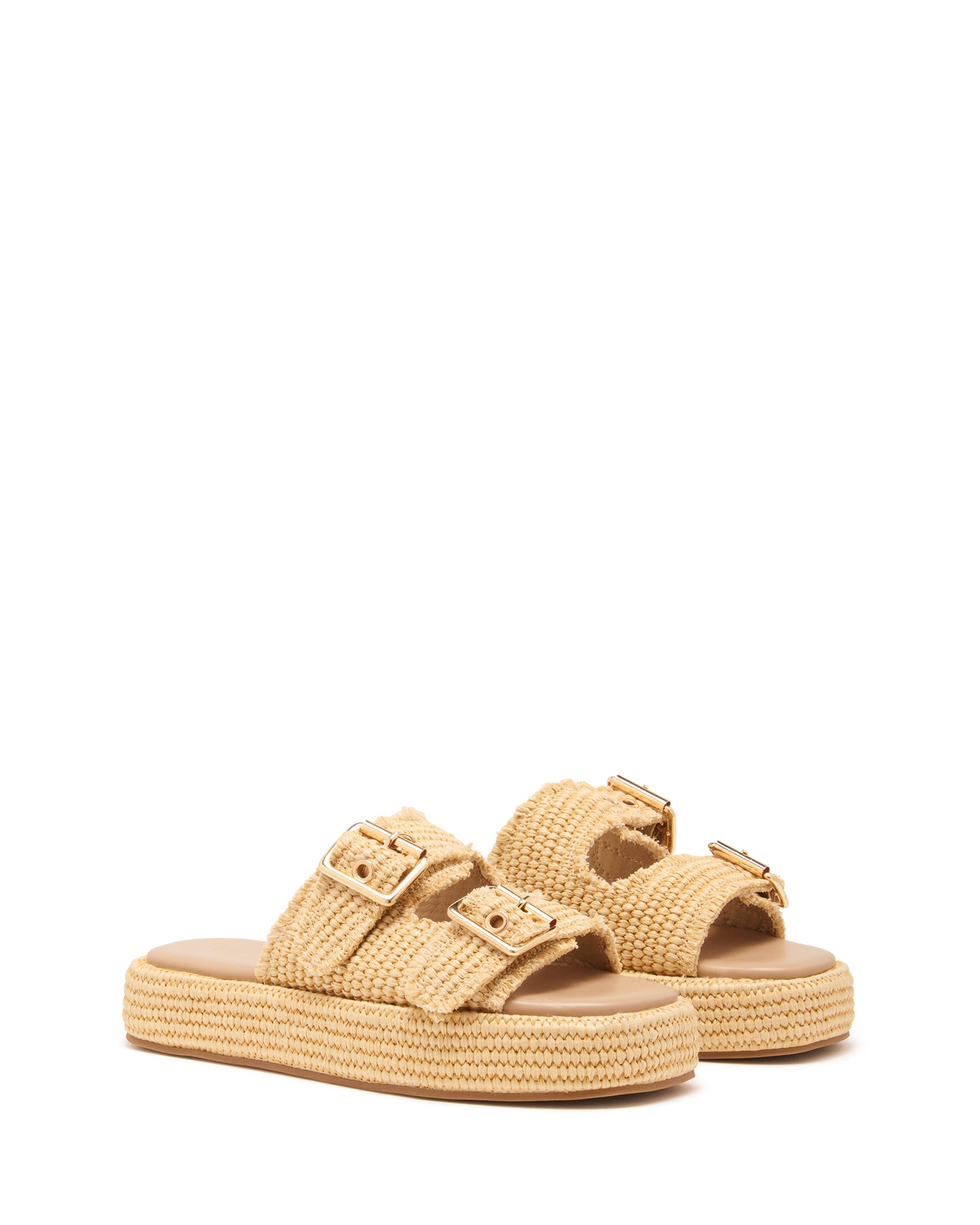 Rustic Flatform Sandal Natural Raffia