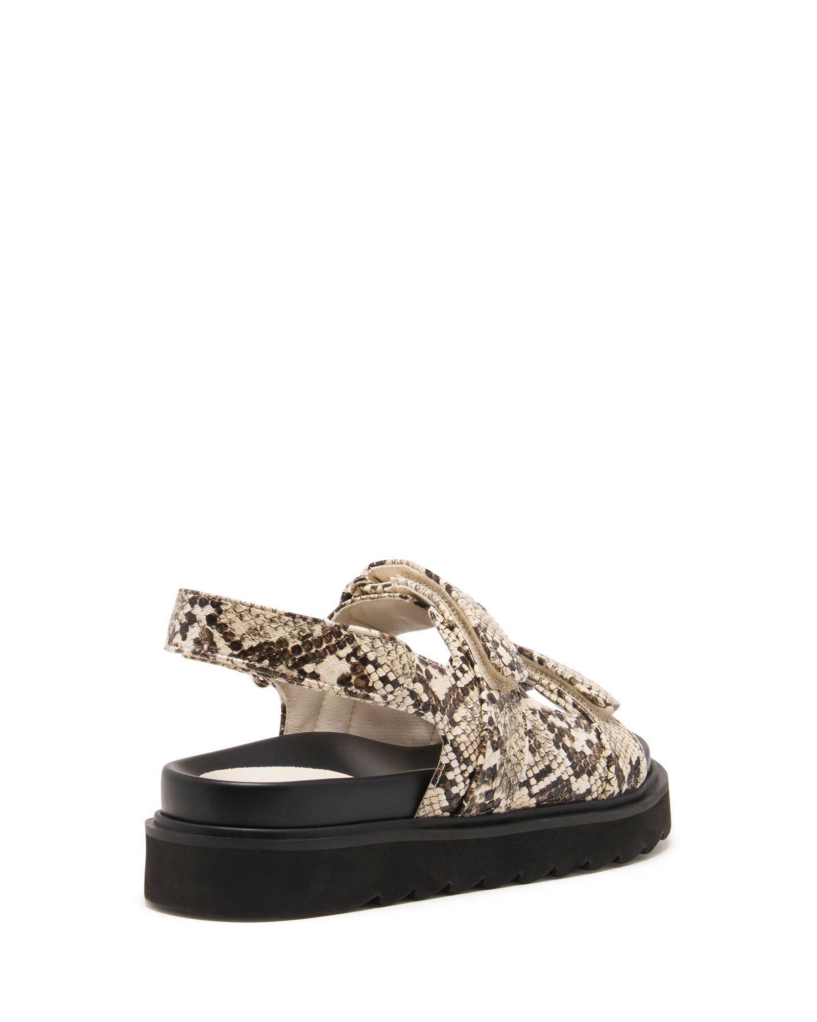 Veto Platform Sandal White/Black Snake