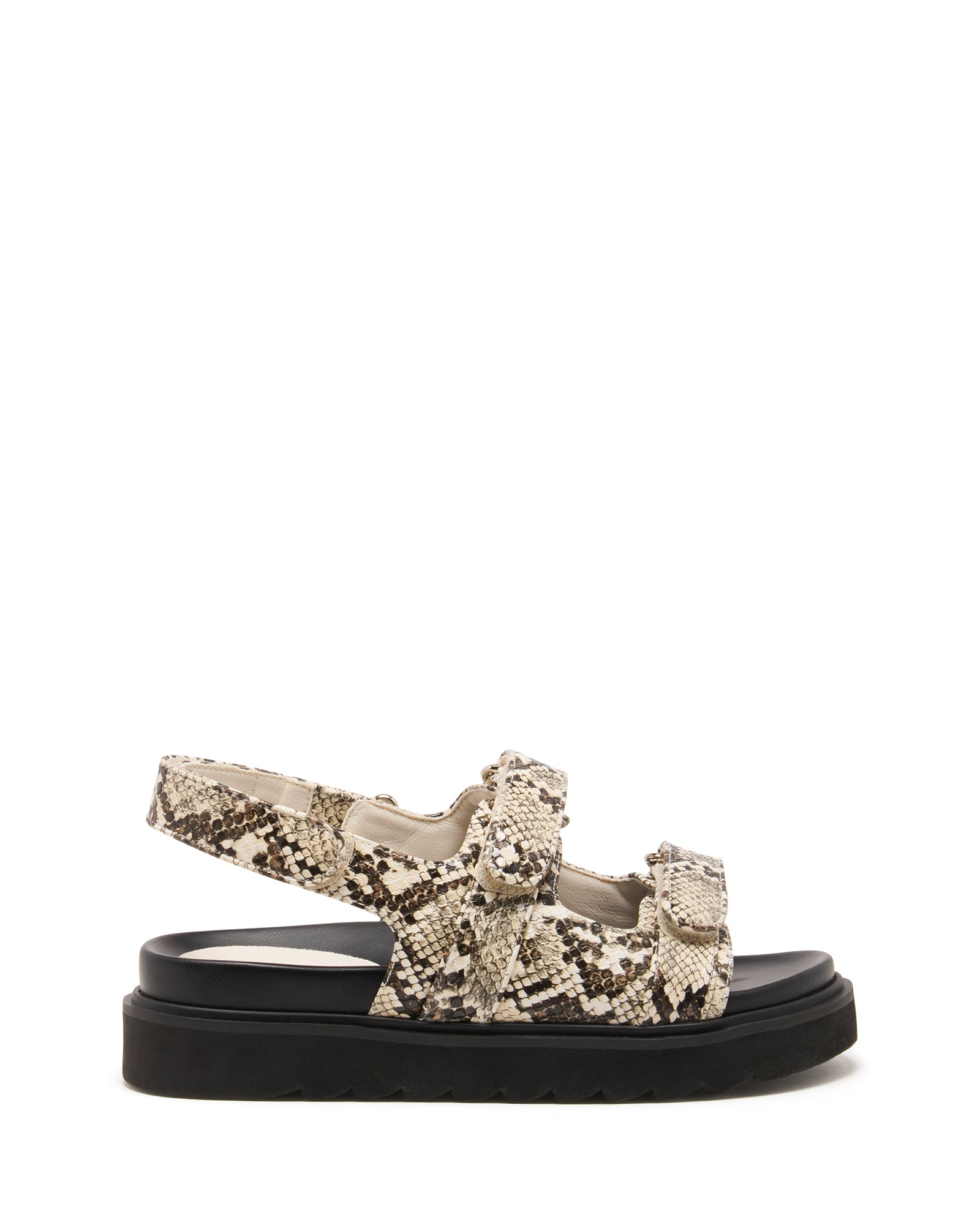 Veto Platform Sandal White/Black Snake