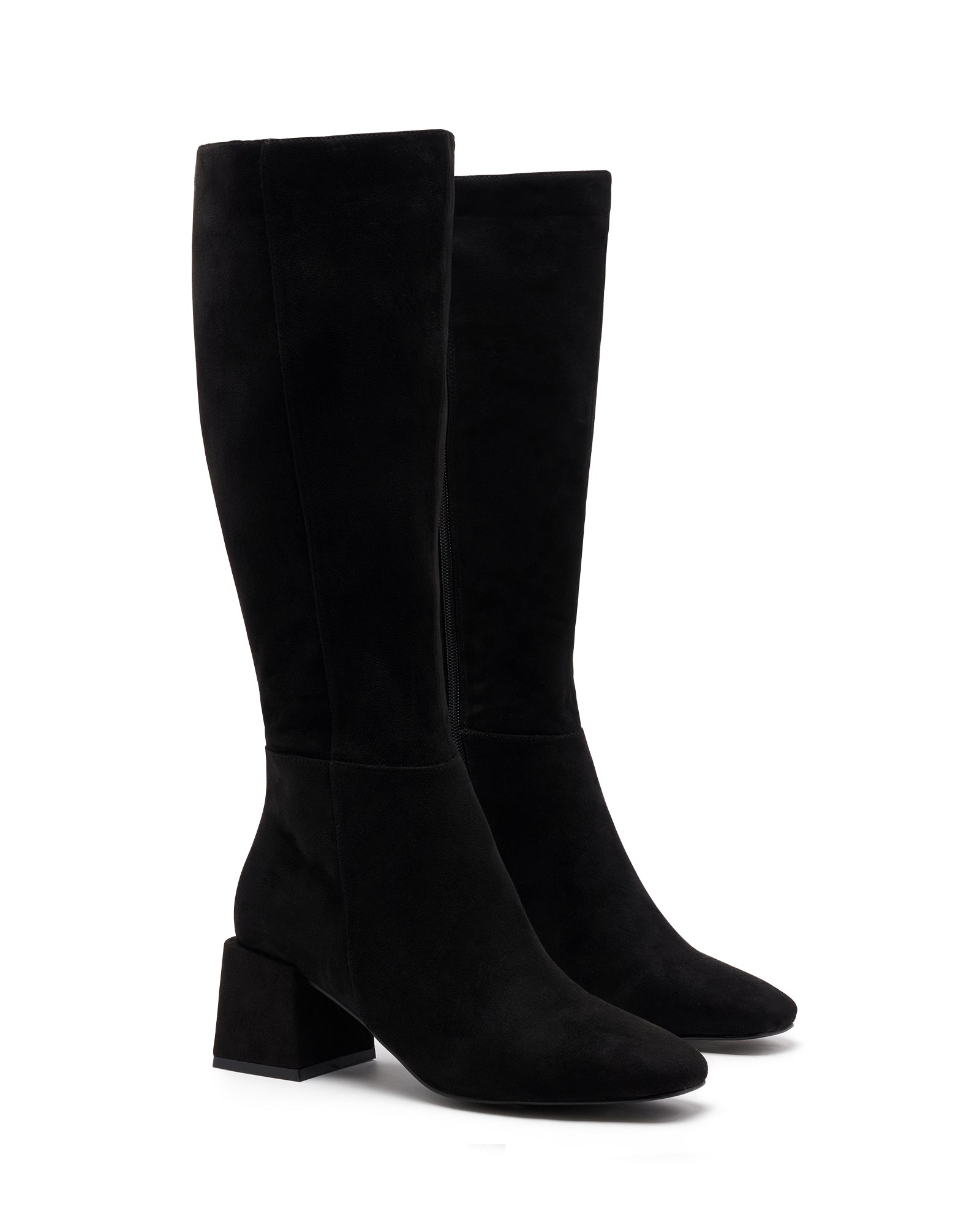 Wolf Tall Boot Black Faux Suede