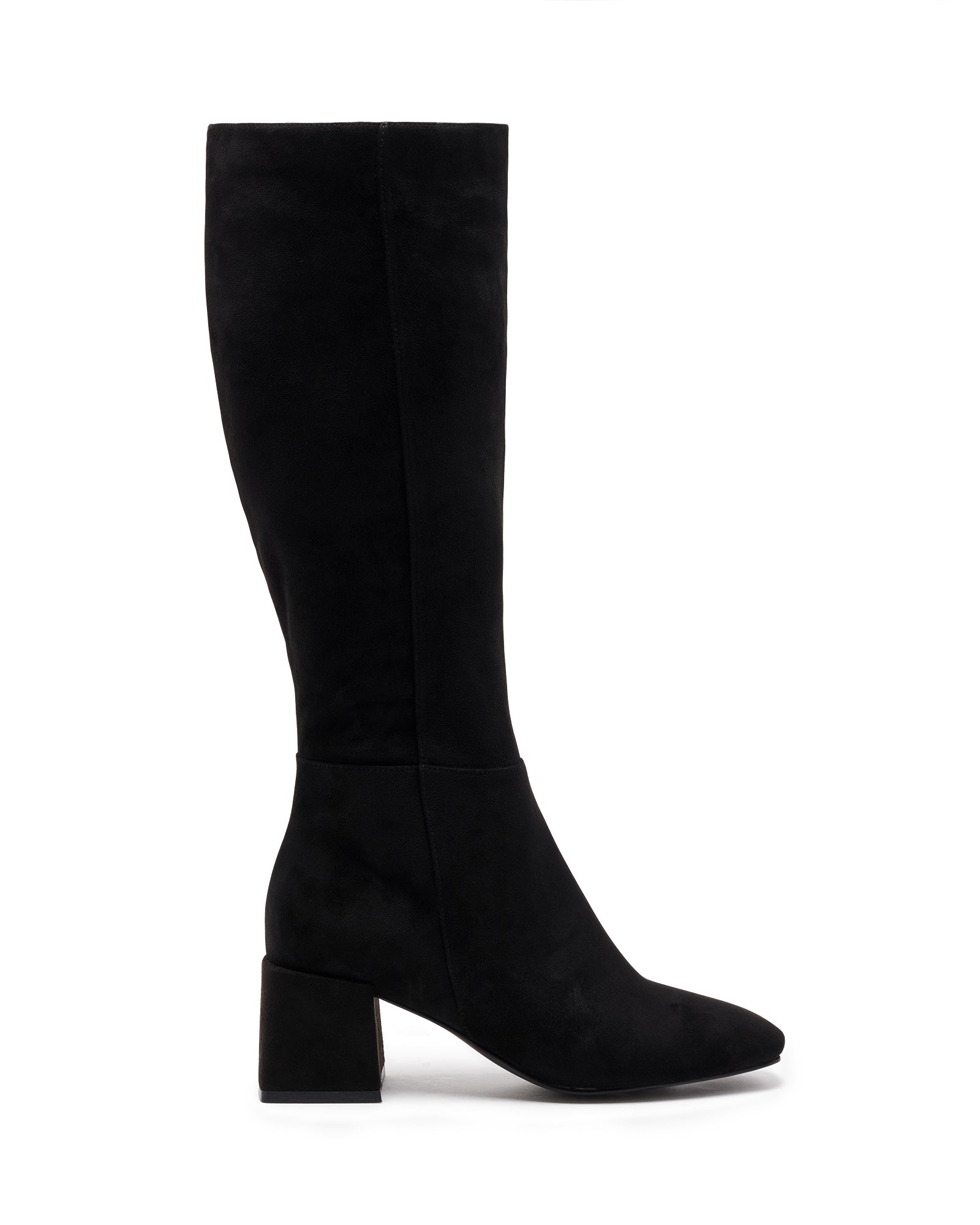 Wolf Tall Boot Black Faux Suede