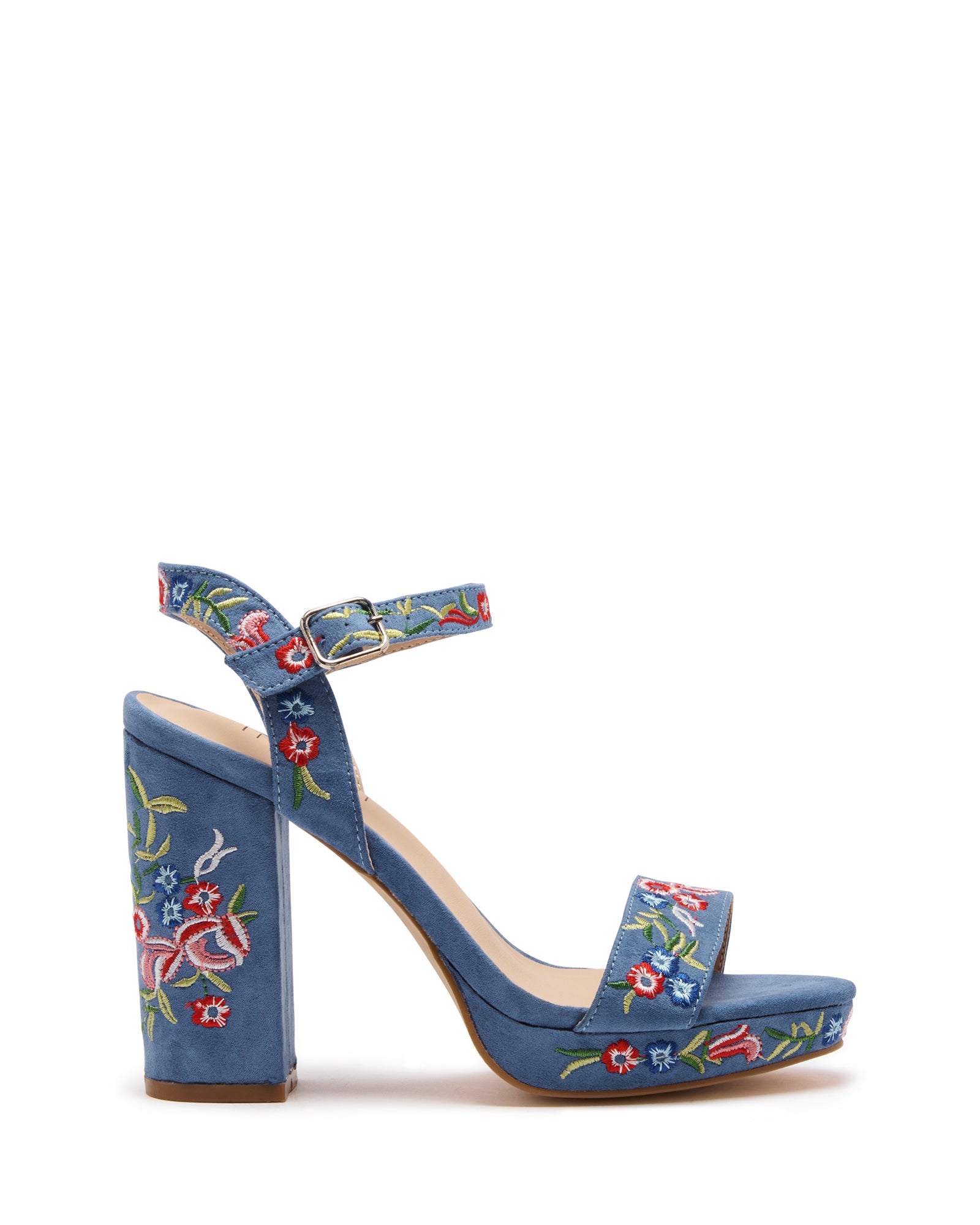 Yolanda Floral Heel Denim