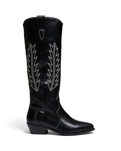 Therapy Shoes Bonnie Black/White | Women's Boots | Western | Knee High | Tall